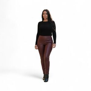 LAMARQUE Ama Leather Leggings - Wine | Size 2 | NWT